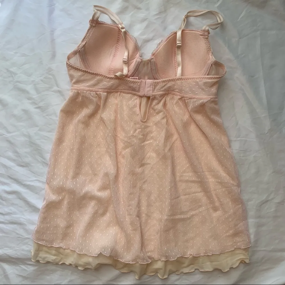 NWOT sophie b. Layered Mesh and Lace Babydoll Pink Size M - Image 3