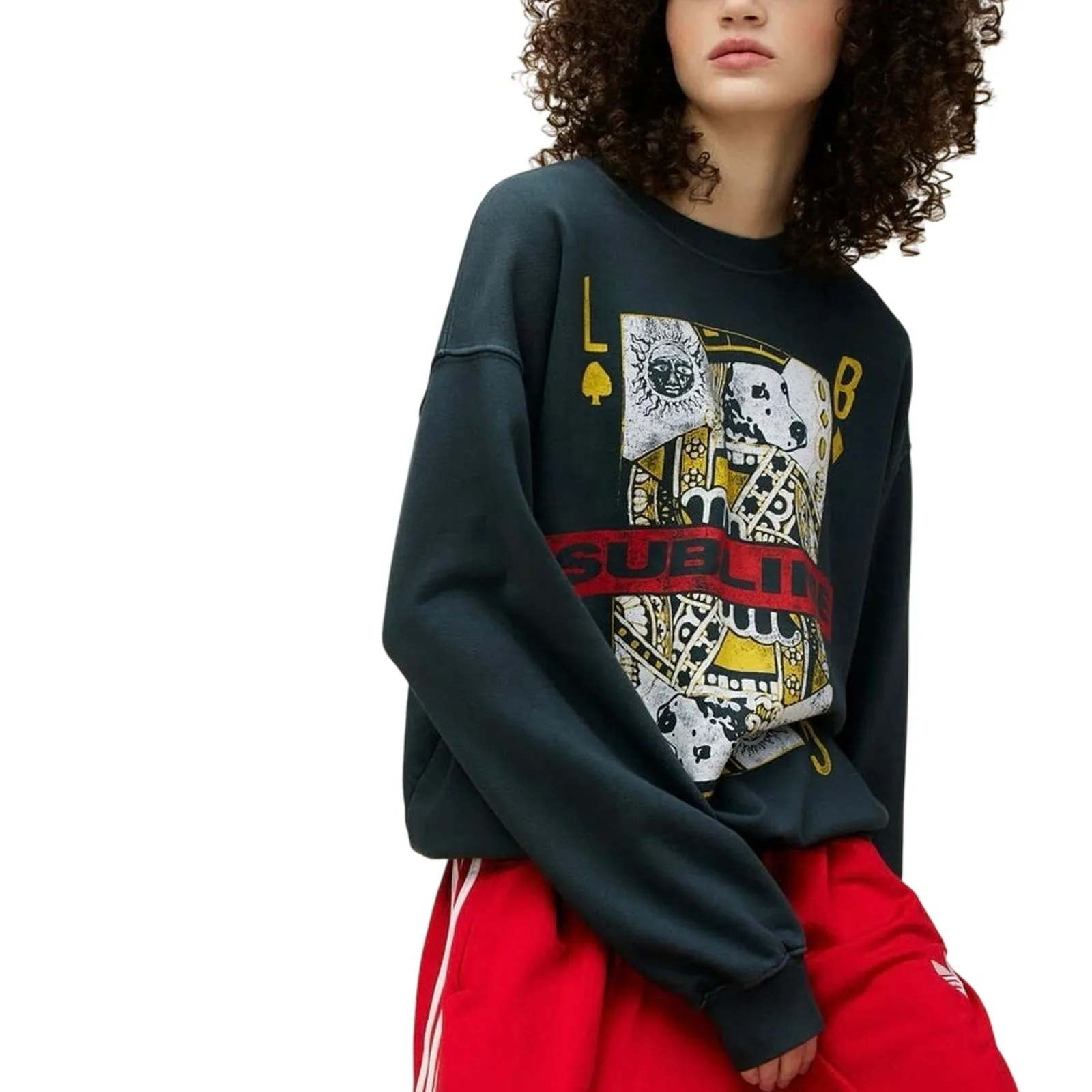 DAYDREAMER Sublime Playing Card Bf Crew Sweatshirt Size S New with Tag MSRP $168 - Image 5