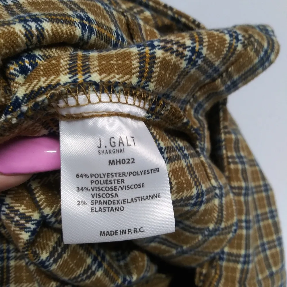 John Galt Plaid A-Line Skirt Yellow and Blue Preppy Academia Clueless Size S - Image 6