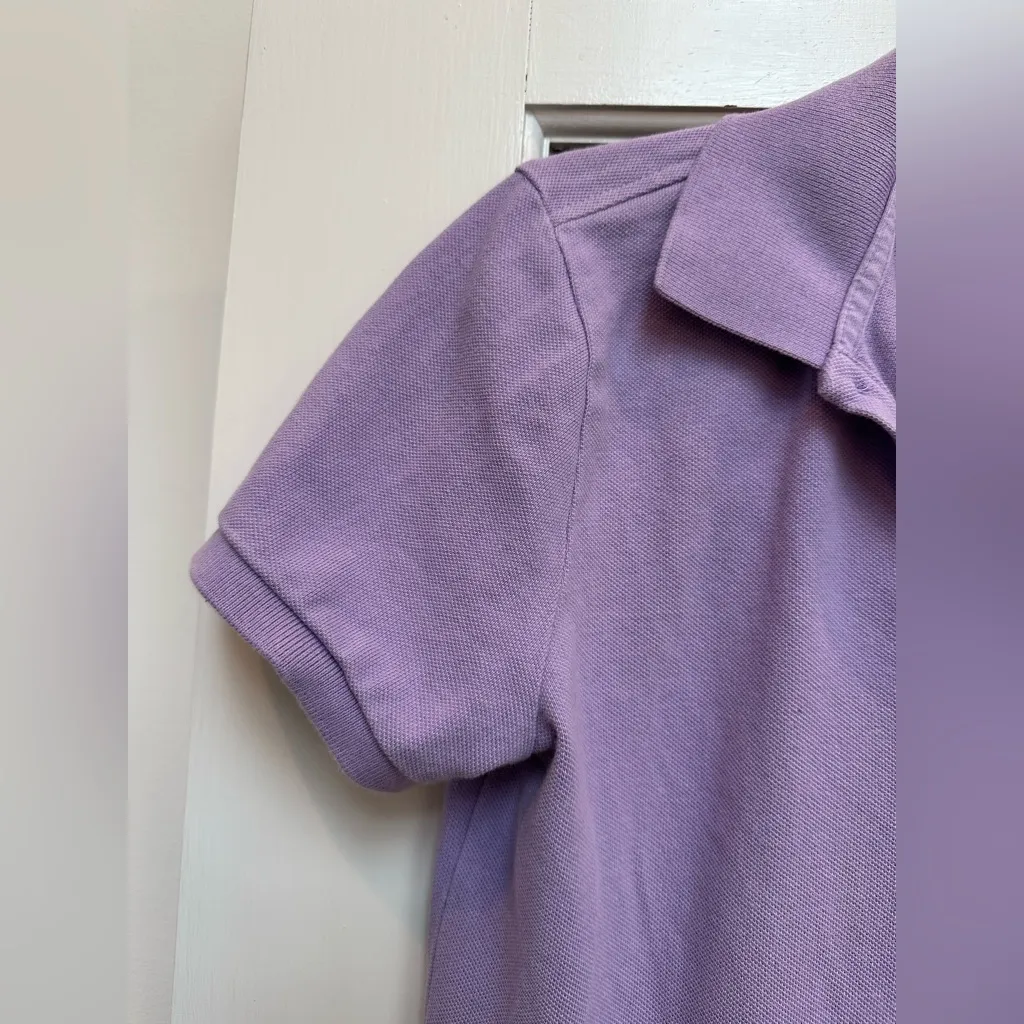 Ralph Lauren Sport Polo Y2K Shirt Dress Short Sleeve Purple Pique Size Medium - Image 2