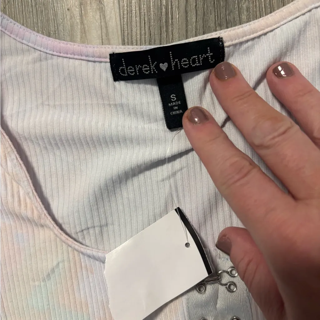 Derek Heart  Bodysuit with Soft Pastel tie dye NWT - Image 4
