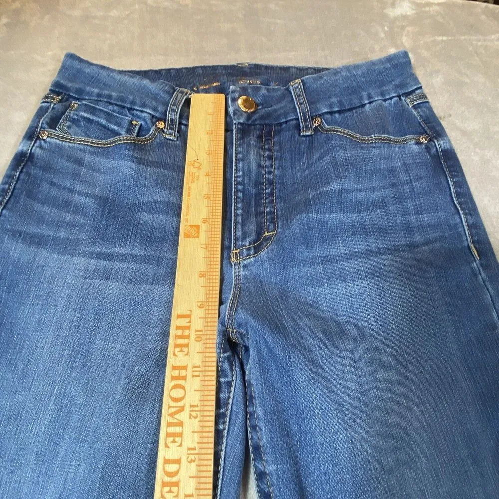 Seven 7 Jeans Womens 10 Tummyless Straight Leg Denim Stretch Medium Wash - Image 8