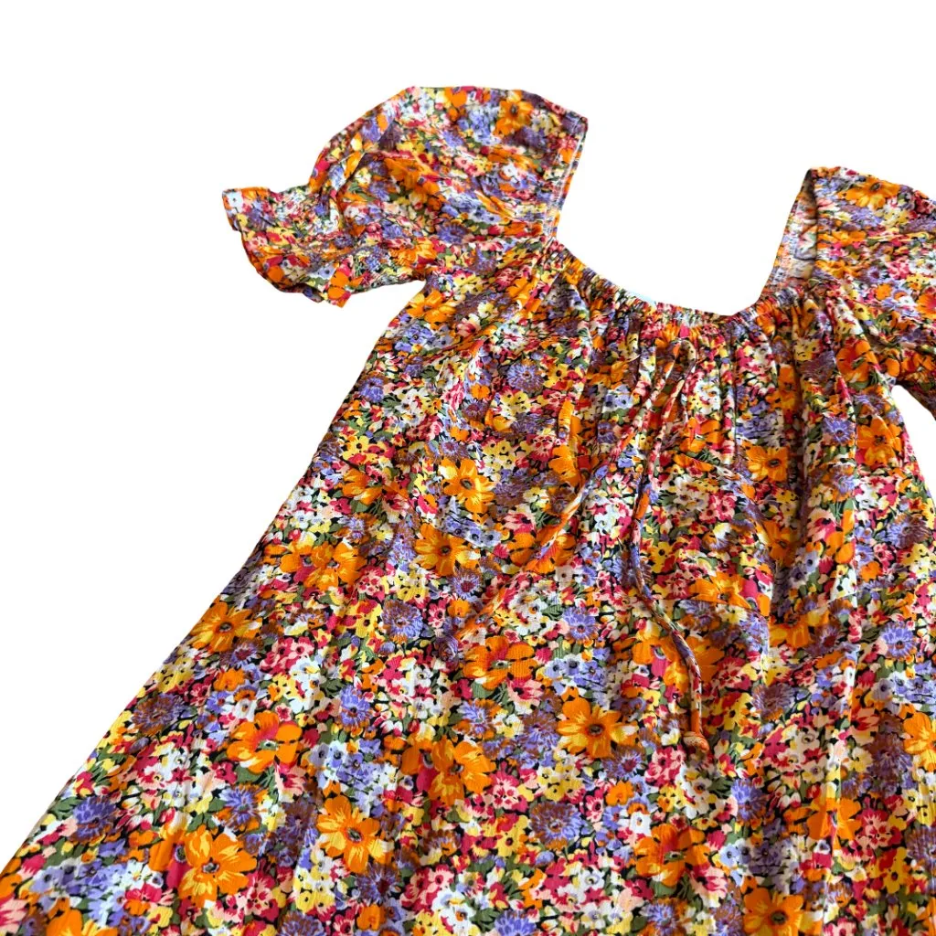 Faithfull The Brand Iris Mini Dress Meja Floral Print Short Sleeve Sz 4 Women's - Image 4