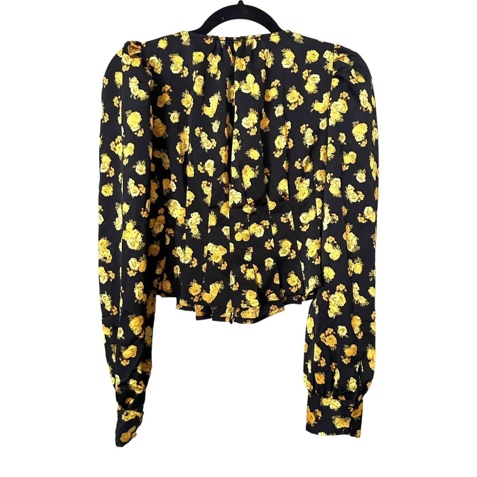 FOR LOVE & LEMONS Elisa Marigold‎ Pleated Blouse Sz XS - Image 5