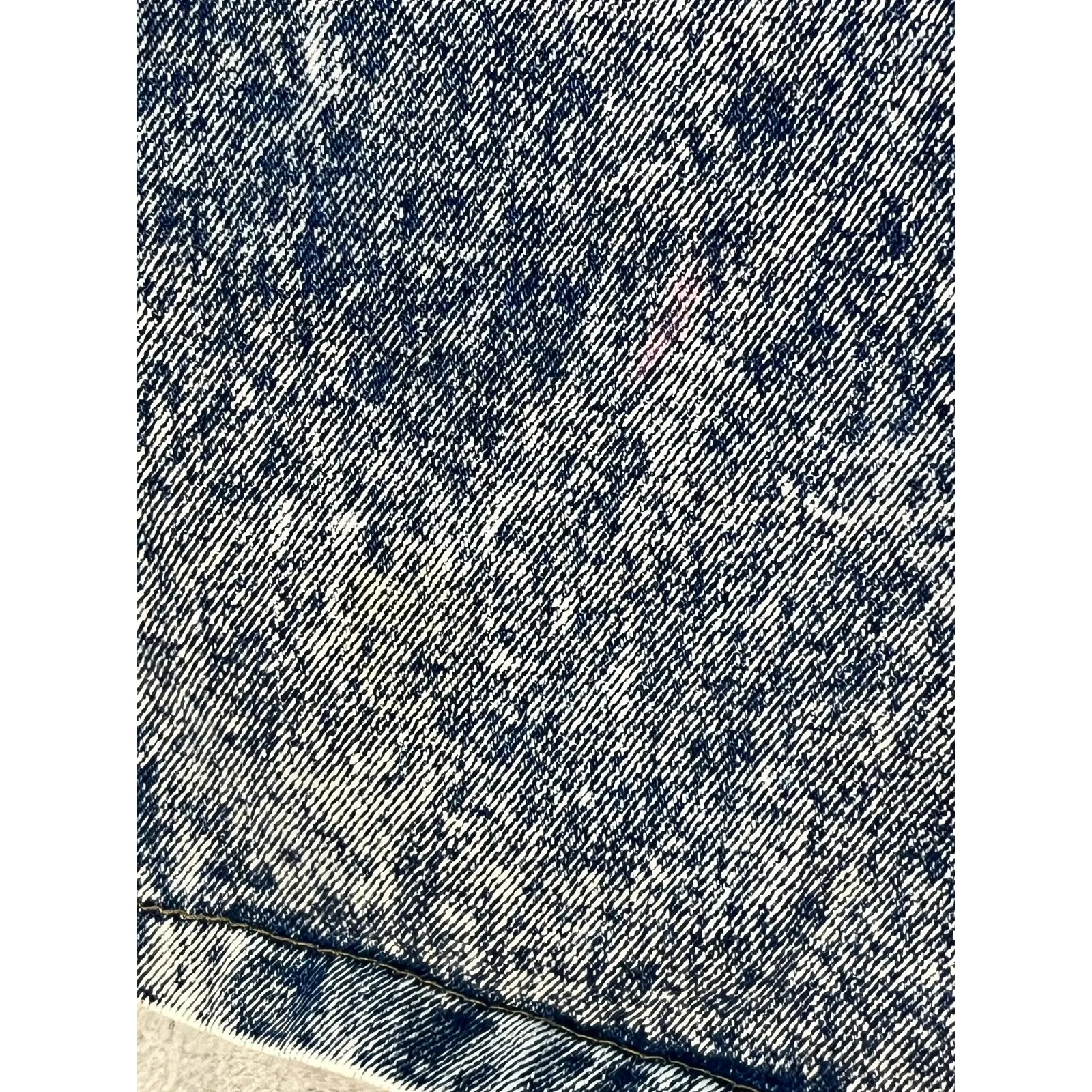 VTG Denim Skirt Size 26" High Waist Acid Wash Rhinestone 80s Punk Flaw Blue - Image 7