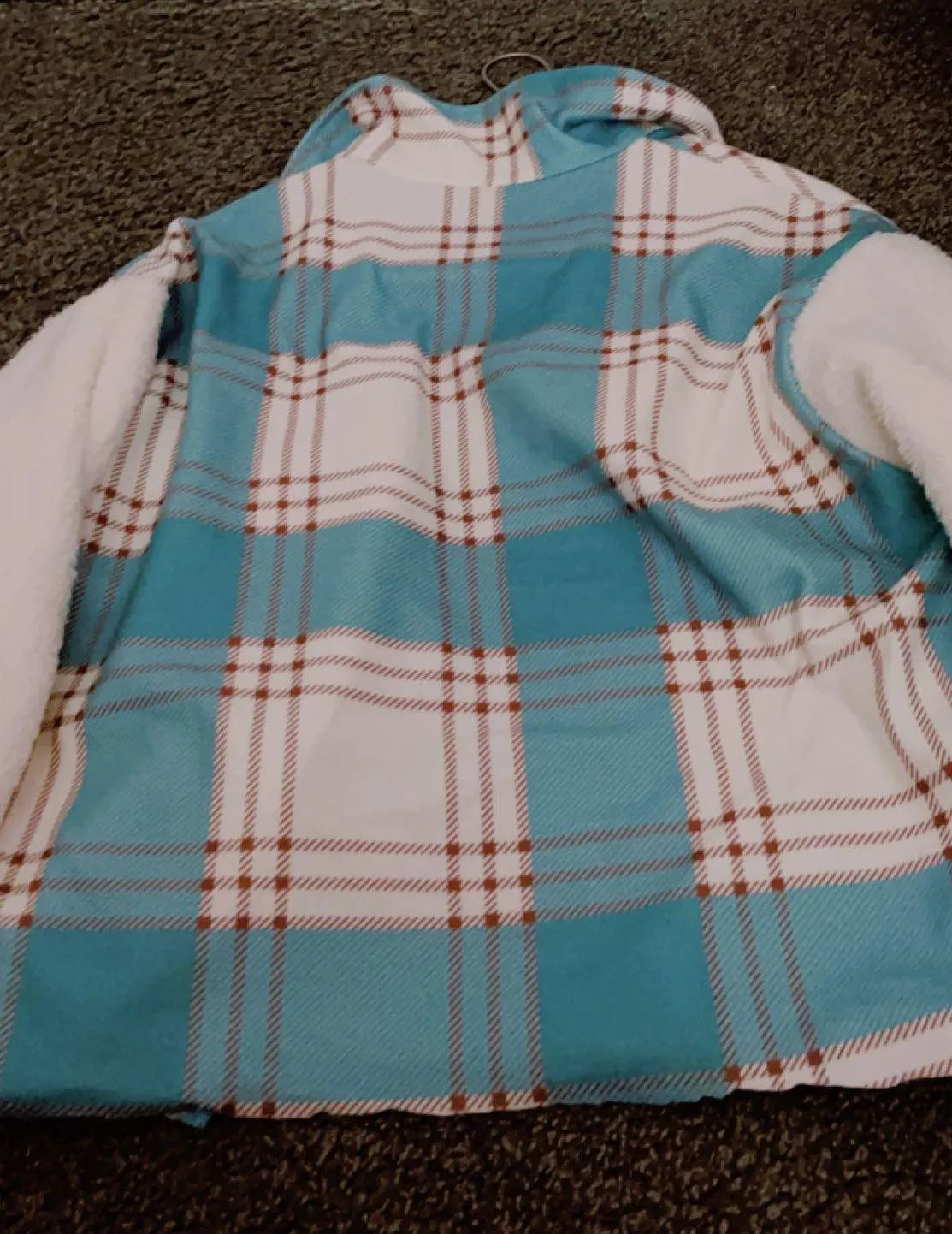 Fuzzy Plaid Coat Multiple - Image 3