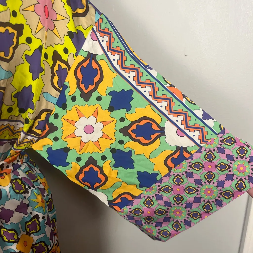 Zara Printed Satin Belted Long Maxi Kimono blogger favorite size XS - Image 5