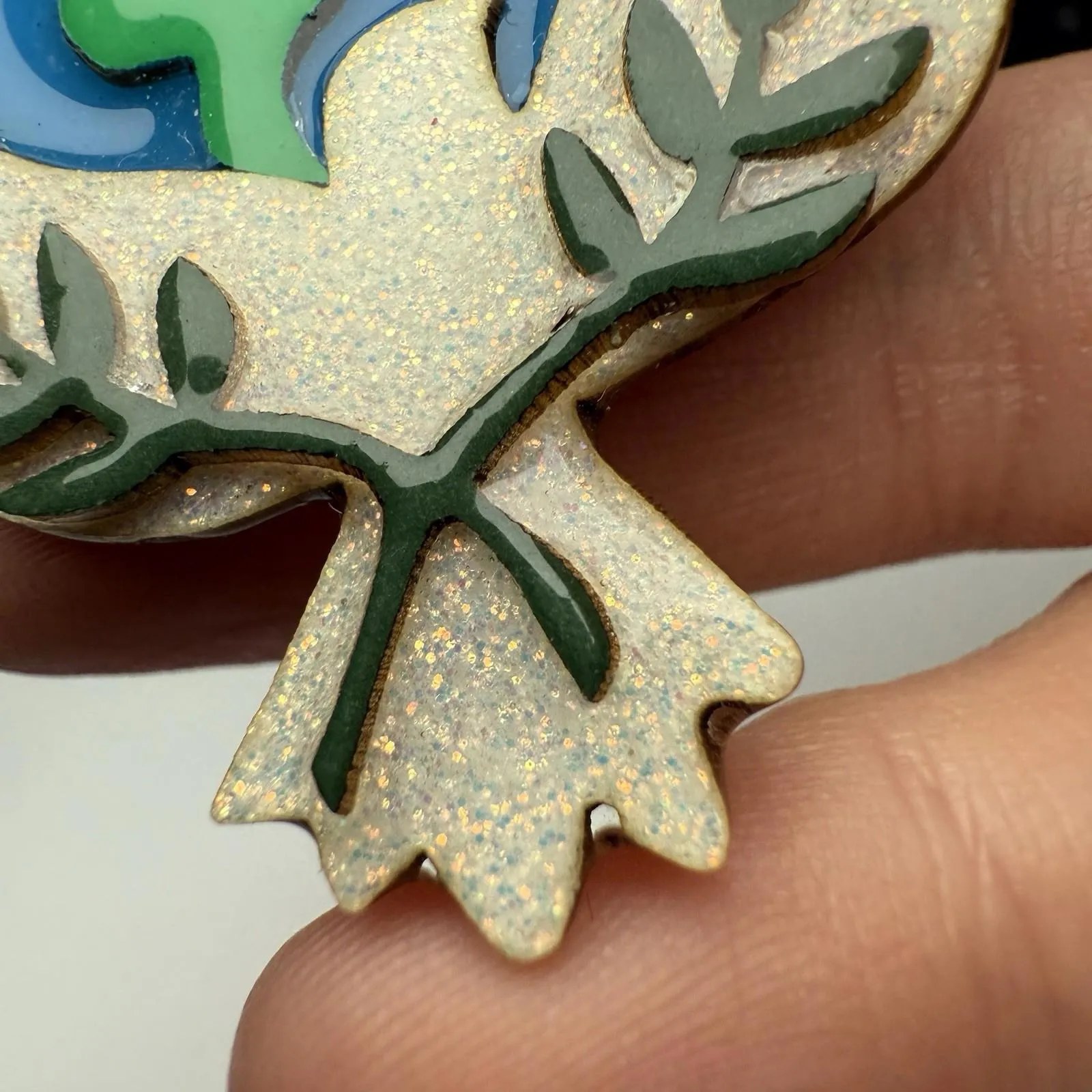 Peace on Earth Dove of World Peace & Olive Branch Designs By Lucinda Brooch Pin - Image 3