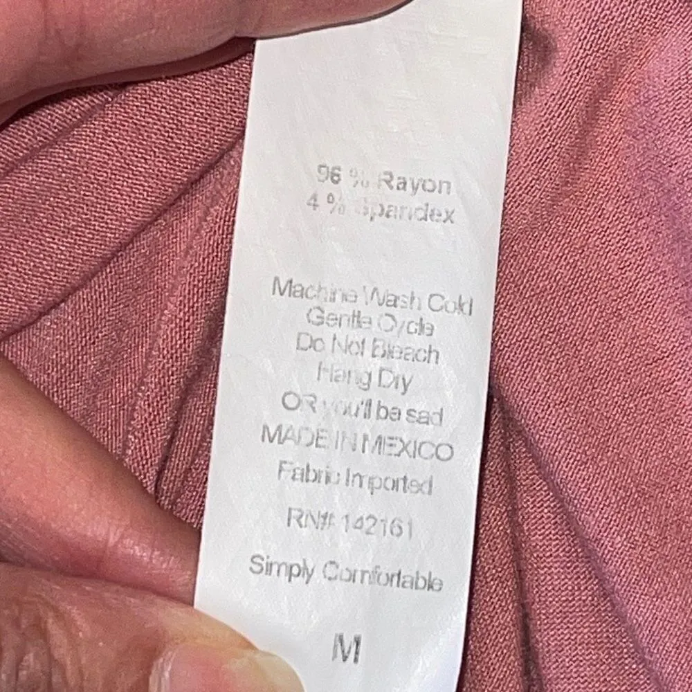 Lularoe Womens Hi Low Dress Round Neck Short Sleeve Midi Casual Pink Size Medium - Image 5