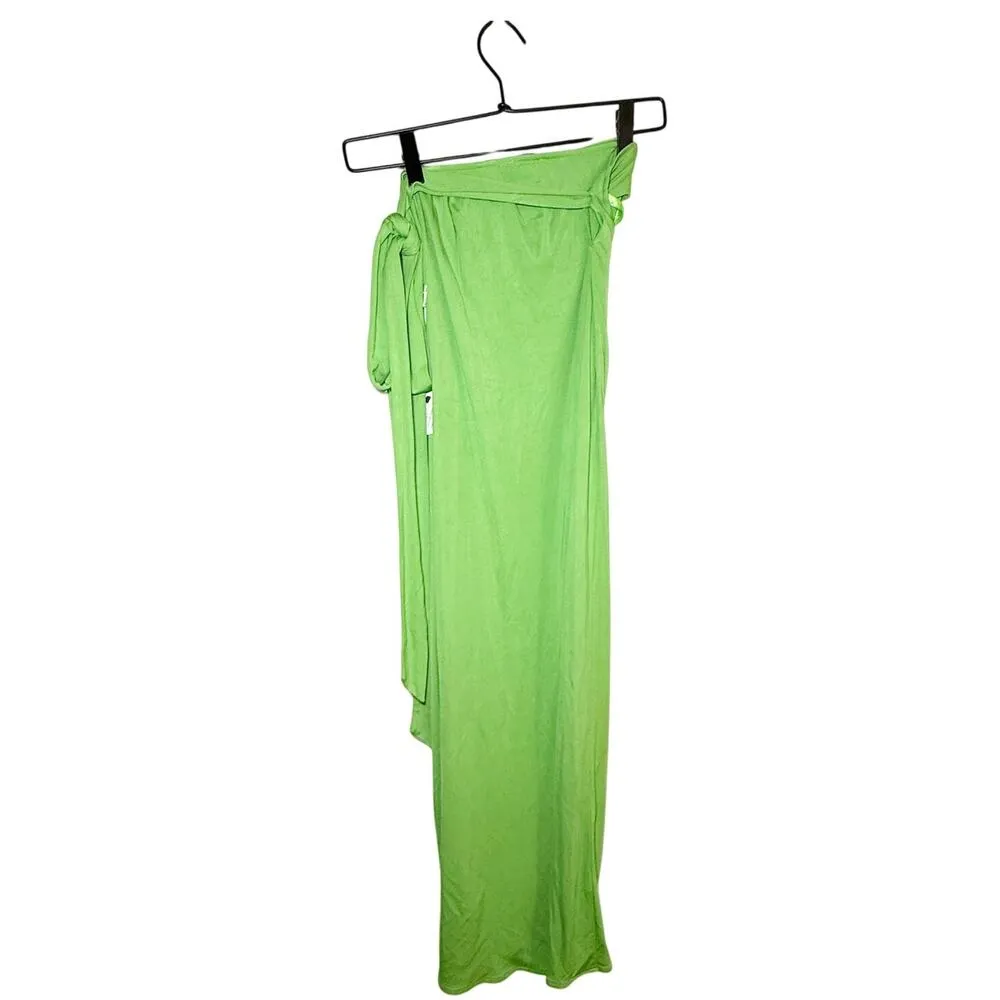 Staud Angelica Wrap Skirt Maxi Length Kiwi Green Size Large NEW - Image 4