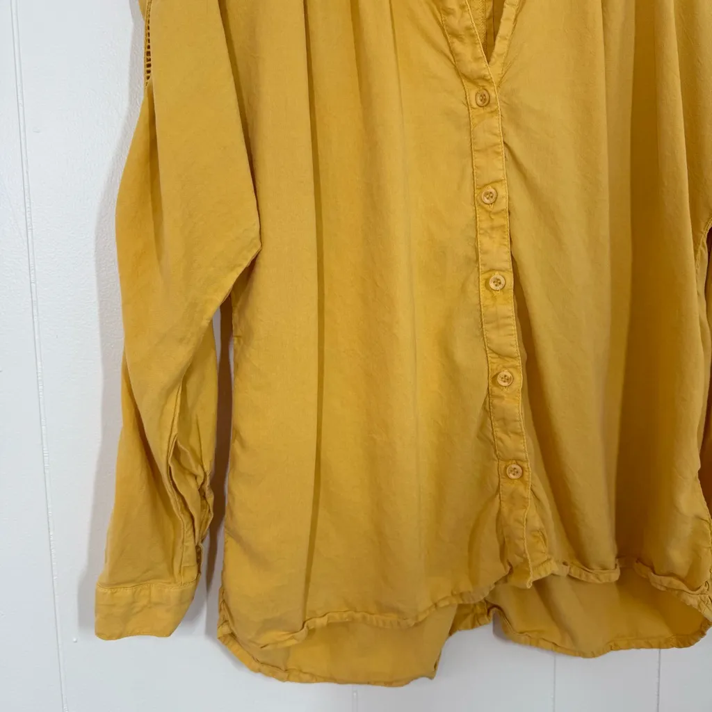 Cloth & Stone Yellow Button Down Long Sleeve Shirt - Image 9