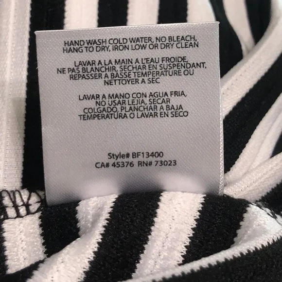 Suzy Shier Striped Sleeveless Lace Dress Sz L Black White - Image 7