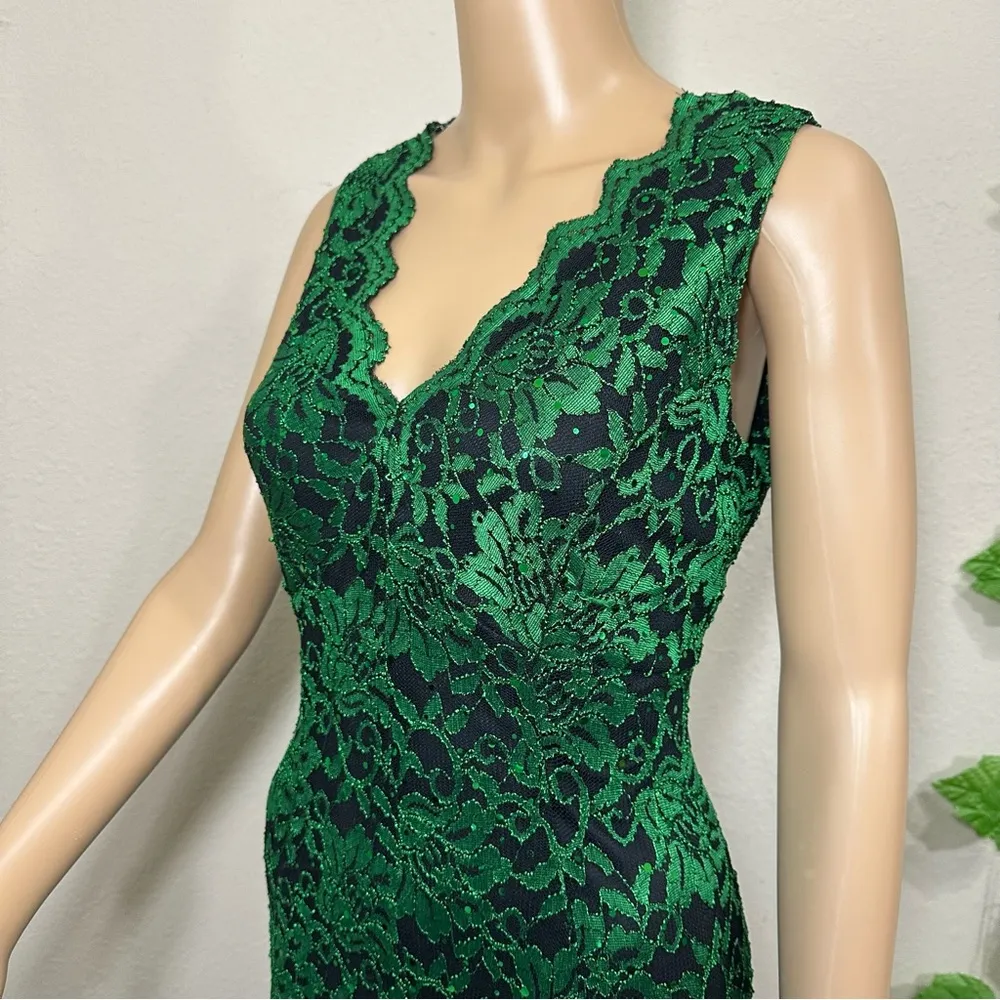 Candalite Emerald Green Lace Formal Maxi Gown New - Image 13