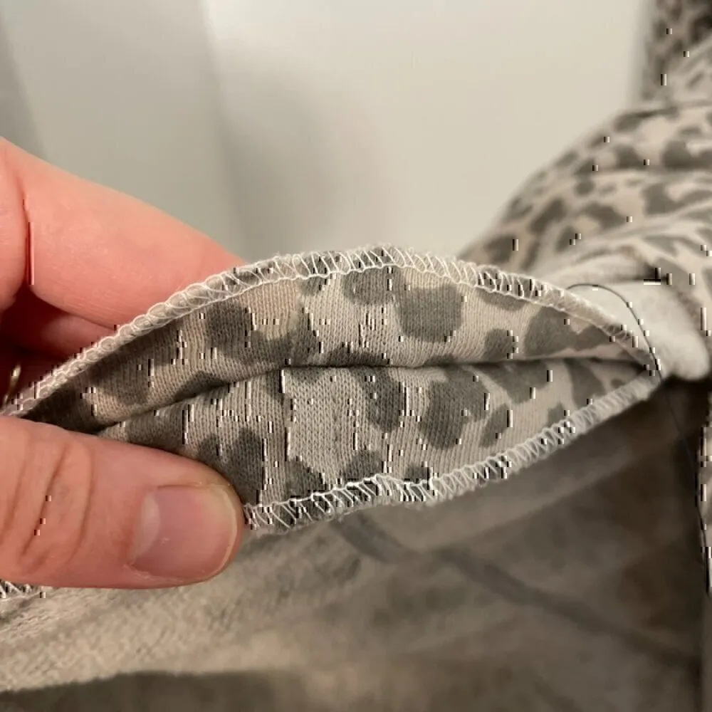 AMERICAN EAGLE Gray Leopard Cheetah Cutout Long Sleeve Babydoll Fit Flare Dress - Image 11