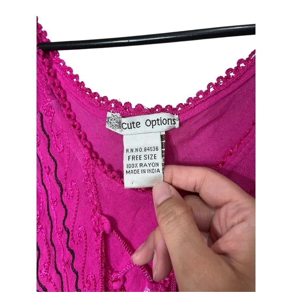 Cute Options Tye Dye Boho Summer Flared Dress Cover Up‎ Free Size Pink Size undefined - Image 5