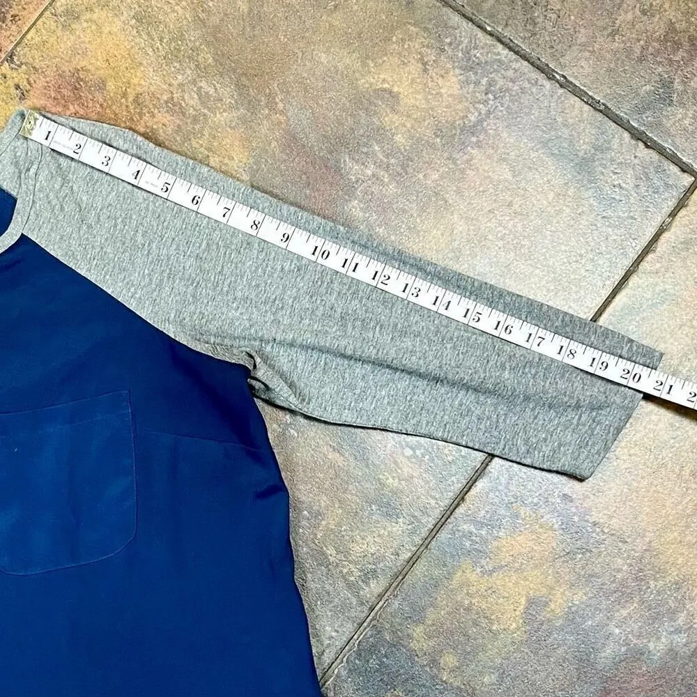 Women’s Blue Gray Baseball Top Large Blue - Image 8
