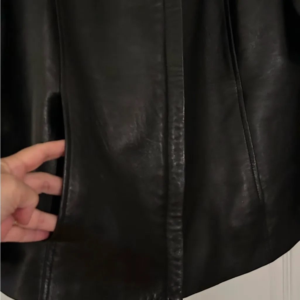 Elizabeth by Liz Claiborne Black Leather Jacket Size 1X - Image 4
