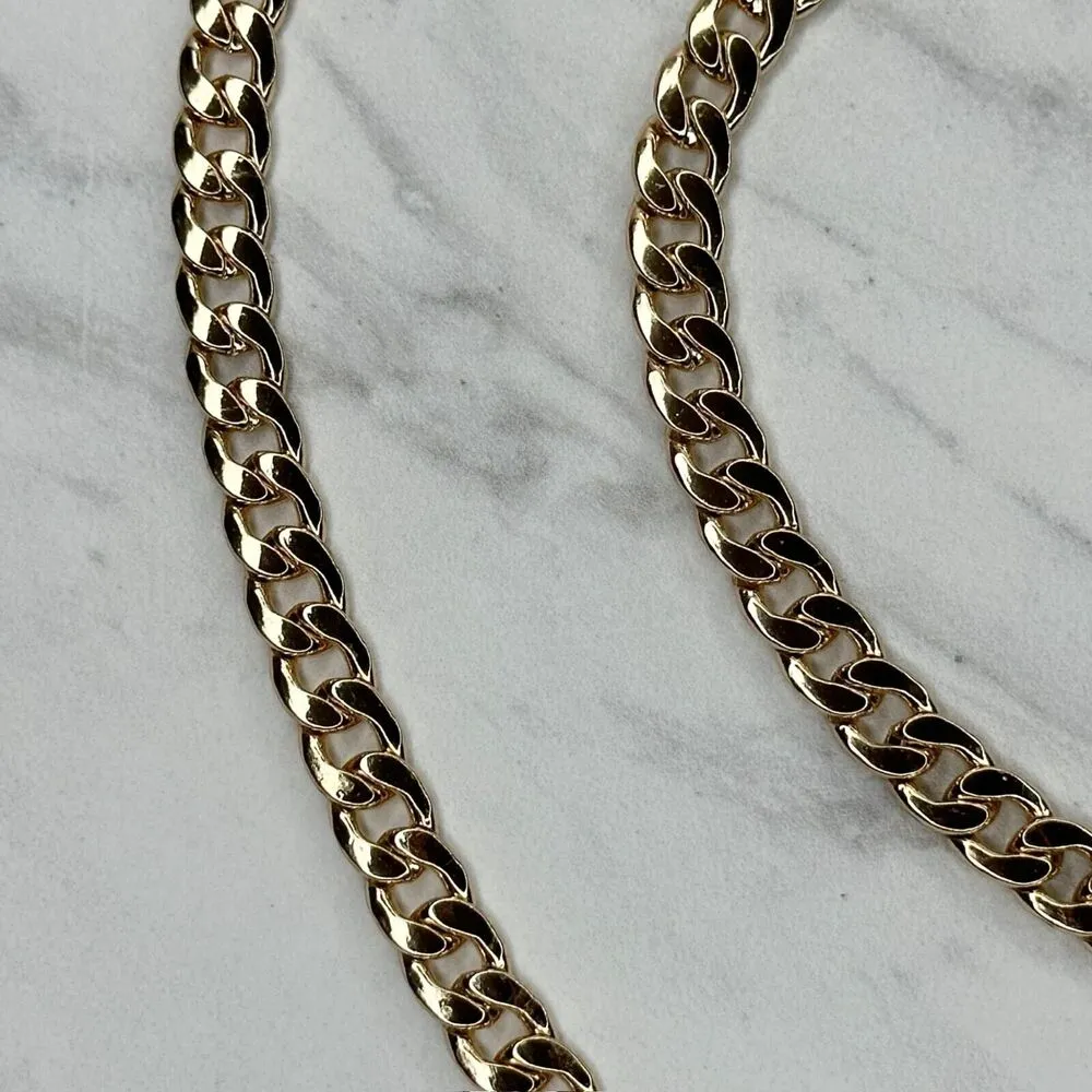 Gold Tone Flat Chain Link Purse Handbag Replacement Strap 47" ✨ - Image 6