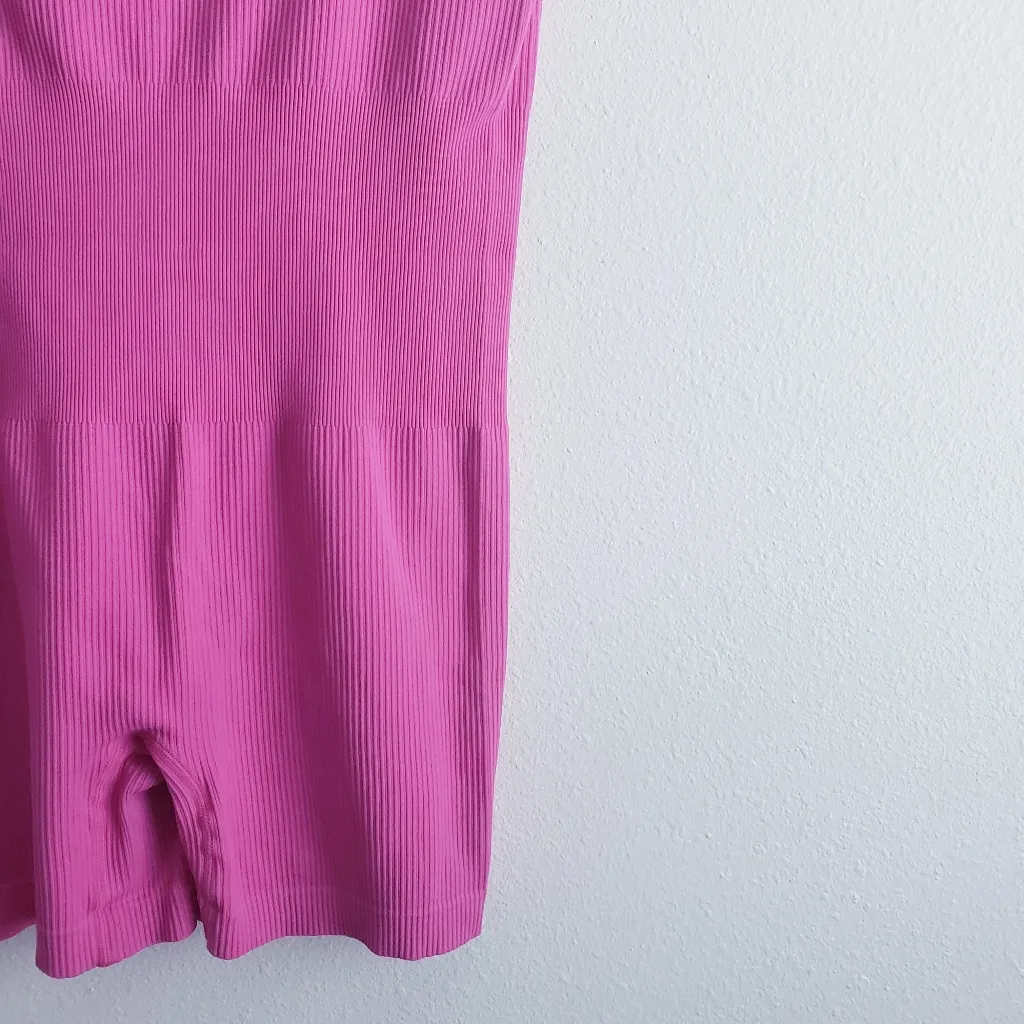 Ribbed Athletic Pink Short Romper Gym Fit - Image 5