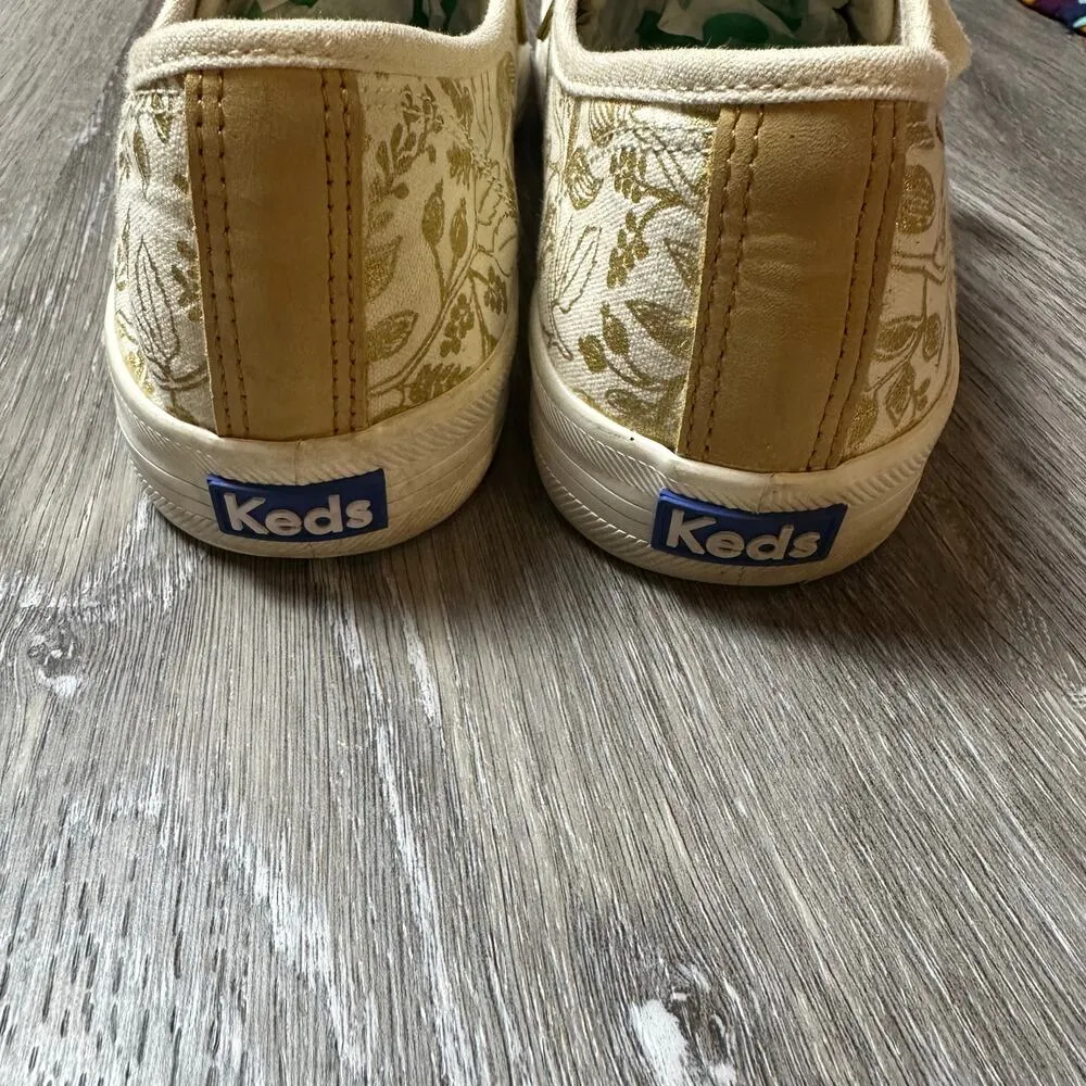 Keds x Rifle Paper Co. Queen Anne Gold Floral Print Sneakers - Image 9