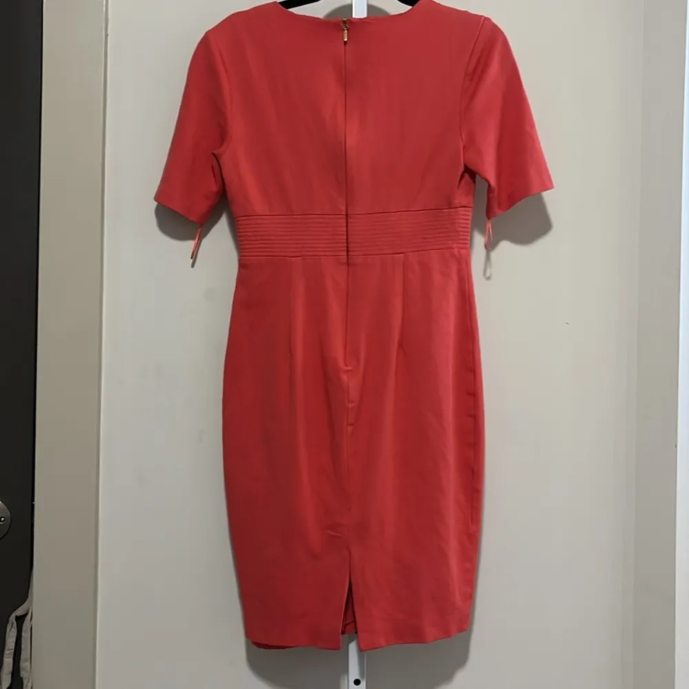 Trina Turk Red Sheath Mini Dress V-Neck Short Sleeve - Image 7