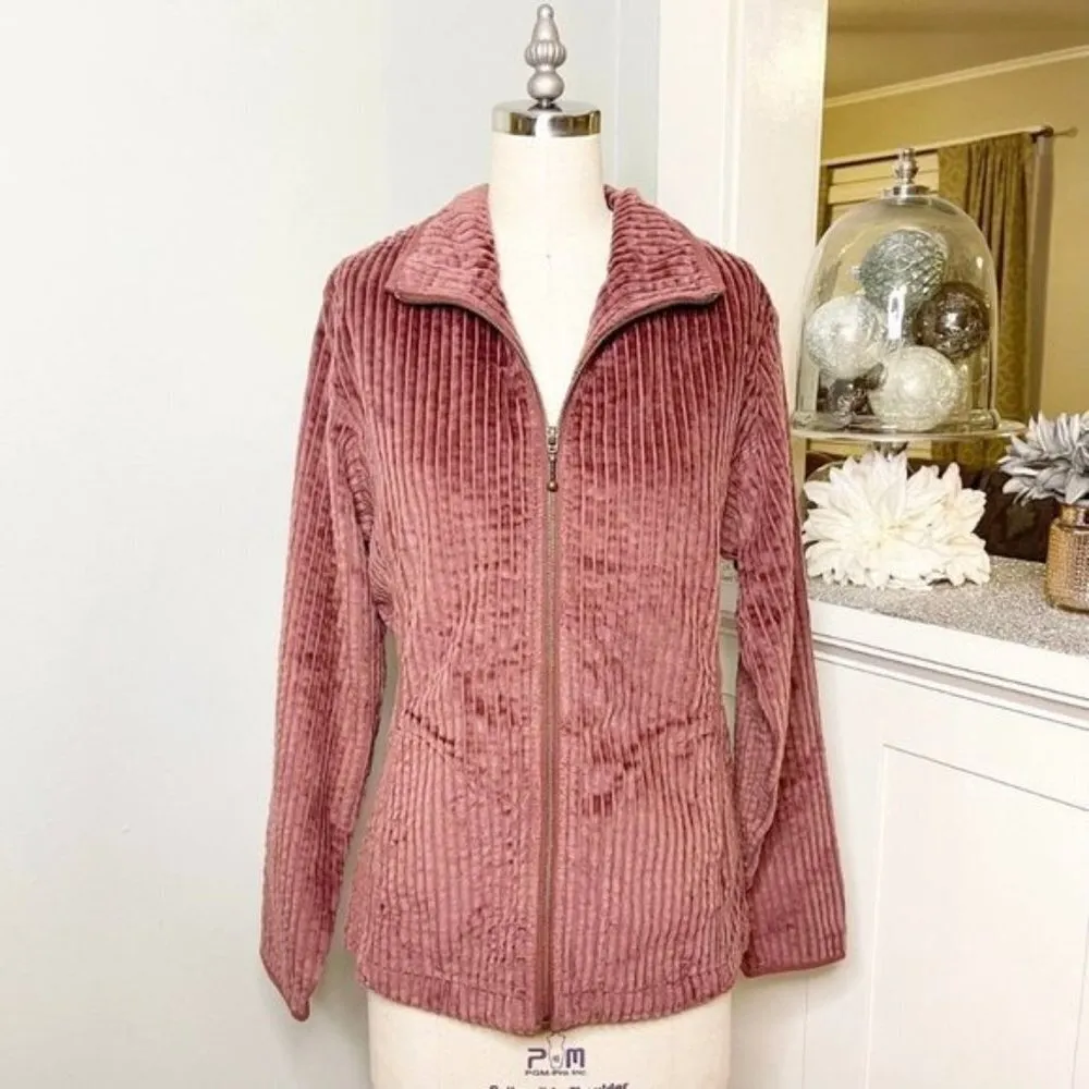 Woolrich Pink Corduroy Zip Front Jacket Hazelberry Small Nwt - Image 5