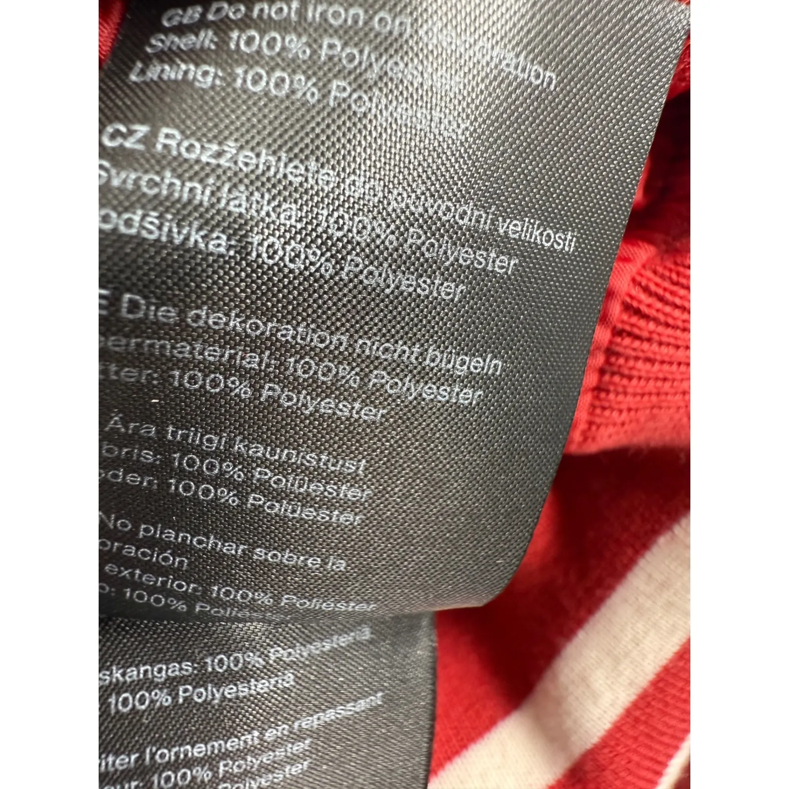 Weekday Kali Varsity Jacket Red "Gentle" Script Logo Ribbed Trim Size S - Image 3