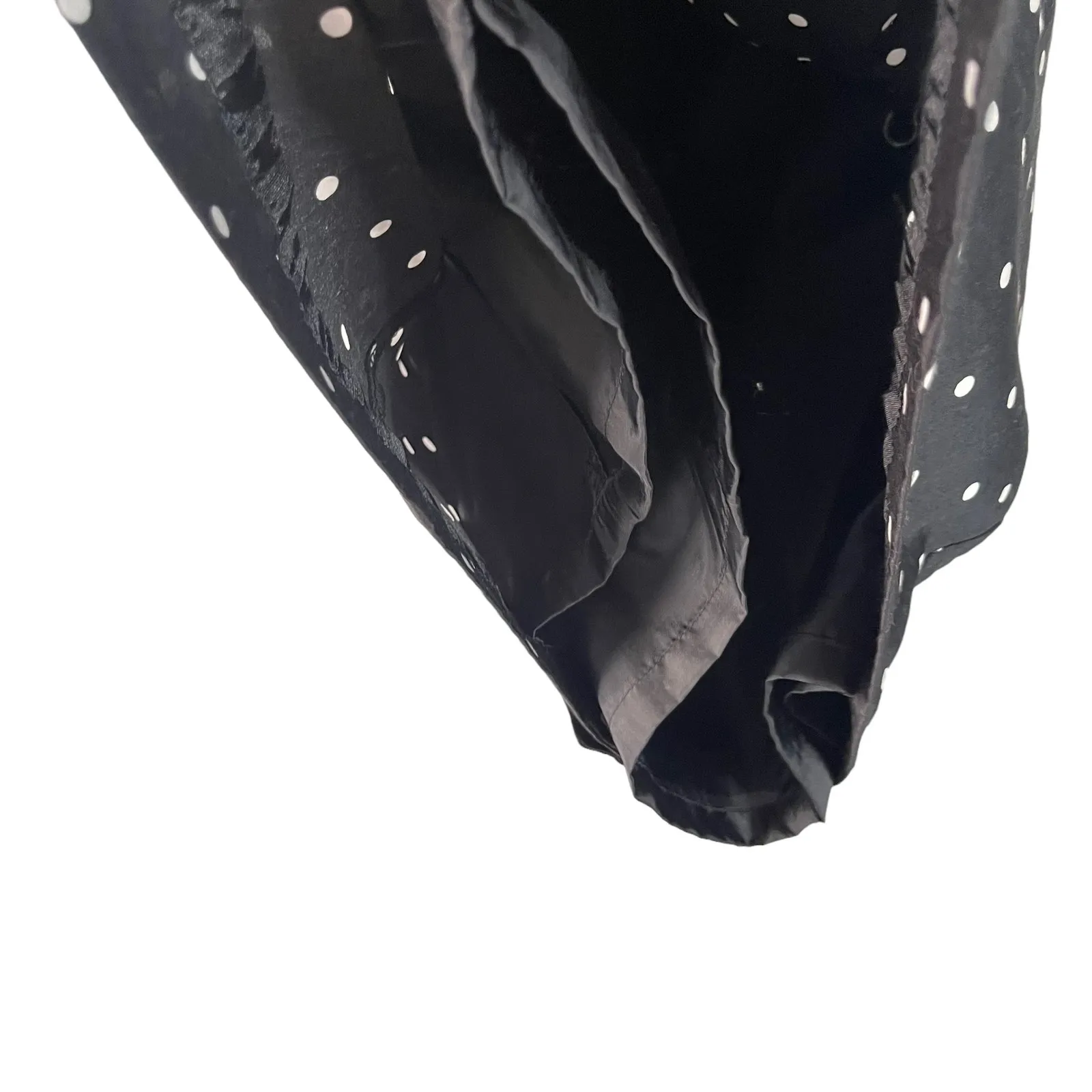 Worthington Size 14 XL Black White Polka Dot Rufle‎ Sleeve Black Dress - Image 4