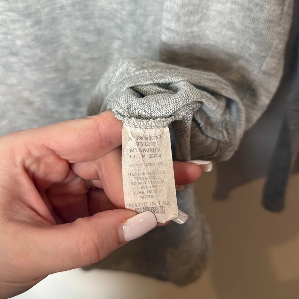 Mmmmmm Women’s Long Sleeve Grey High Low Long Sleeve Top With Lace Accent M Gray Size M - Image 3