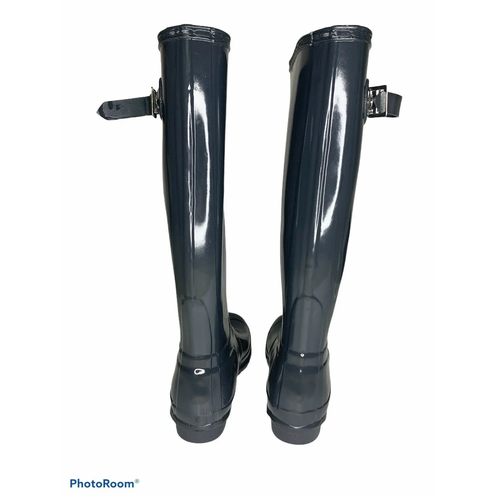 Hunter Original Tall Gloss Rain Boots Navy 5‎ NEW - Image 4