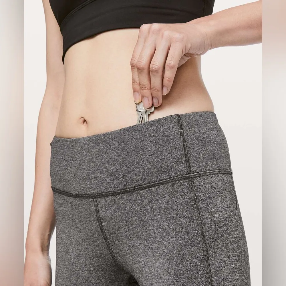 Lululemon Pace Rival Crop *22"Heathered Black / Black - Image 3