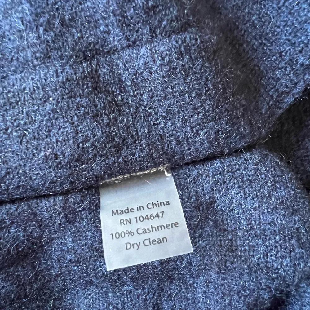 Kinross Cashmere women’s crewneck easy seam sweater XS midnight navy blue - Image 6