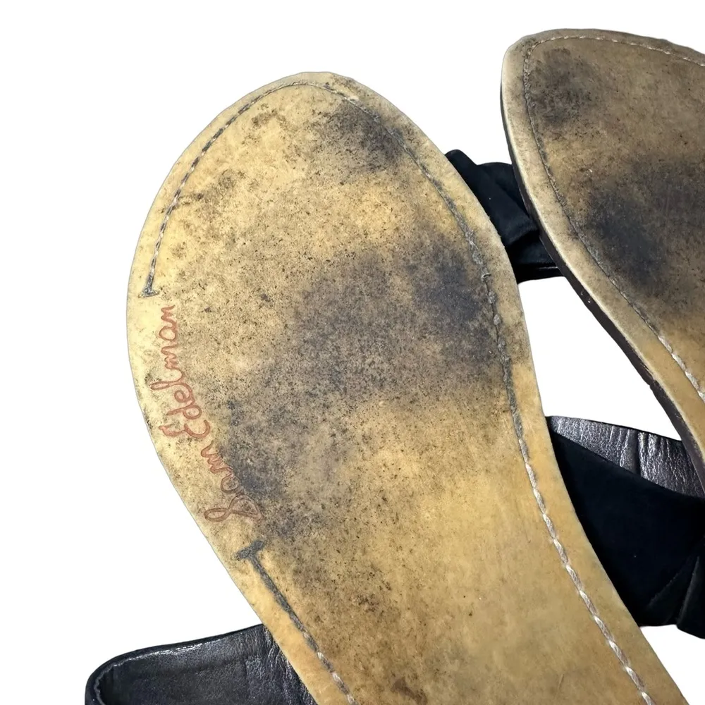 Sam Edelman Gala Slide Mule Black Suede Open Toe Two Strap Flat Slip On Sandals - Image 7