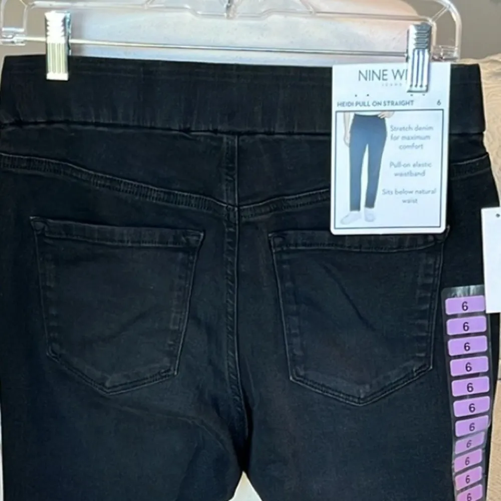 Nine West Black Jeans Pull On Heidi Stretch  Straight Leg - Image 5