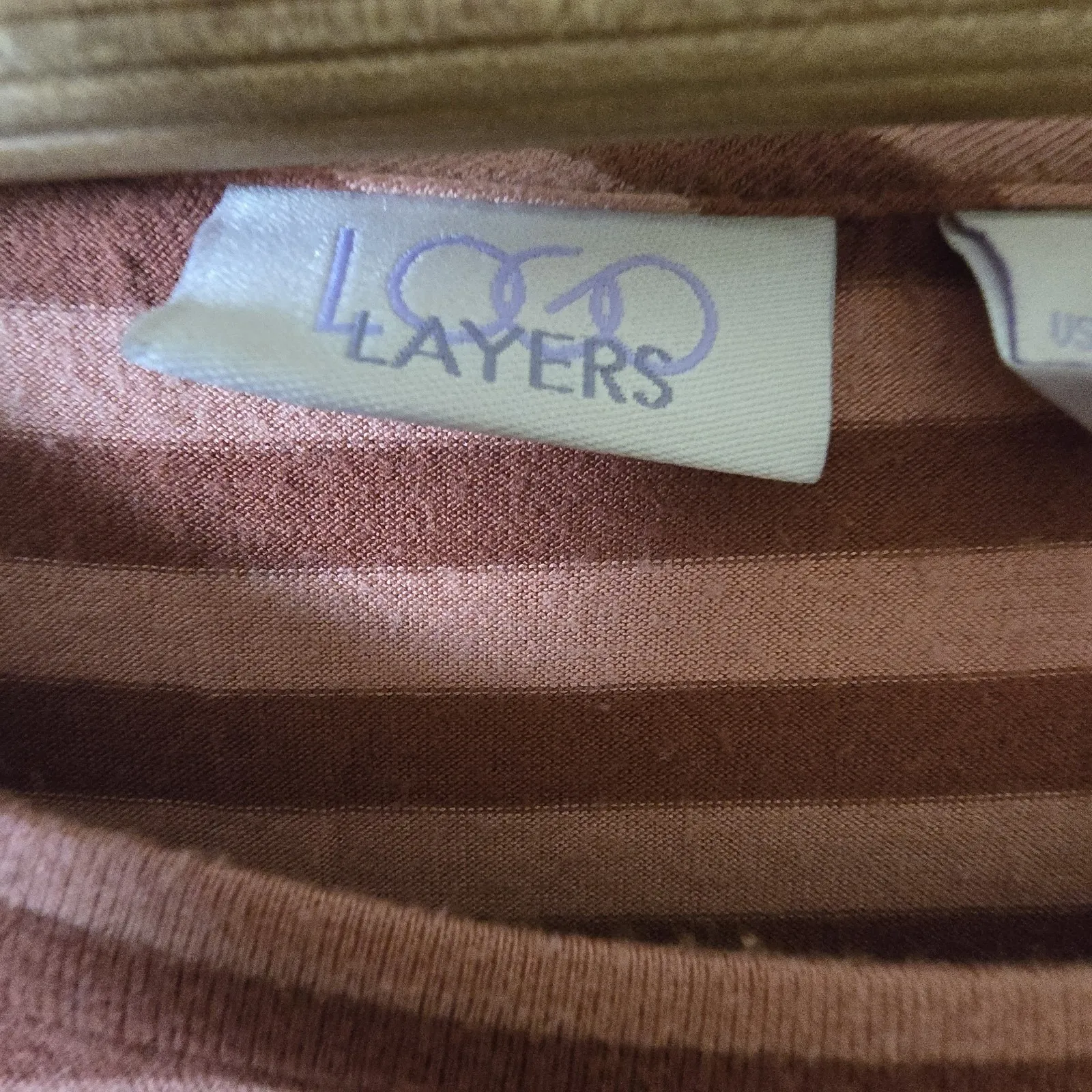 LOGO Layers Tank Top Striped Sleeveless Casual‎ Tunic Top XL - Image 2