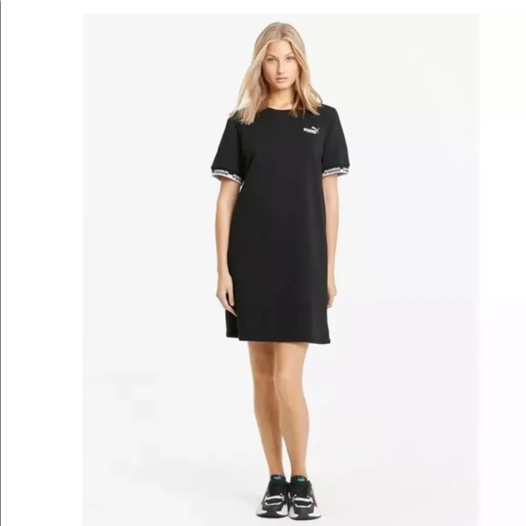 NWT PUMA Amplified T Shirt Knee Length Dress Black - Image 2