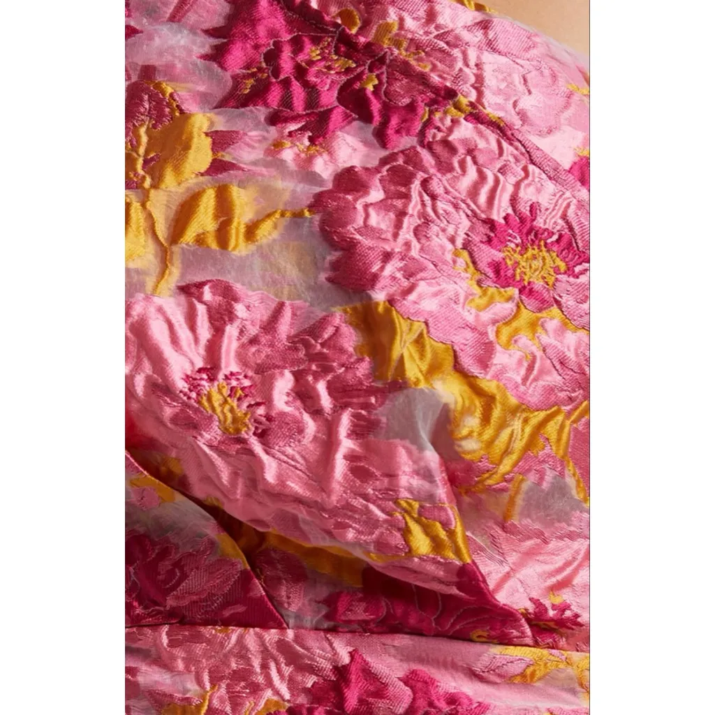 Women's Showpo One Shoulder Dress, Size 0, Pink & Gold Floral - Image 14