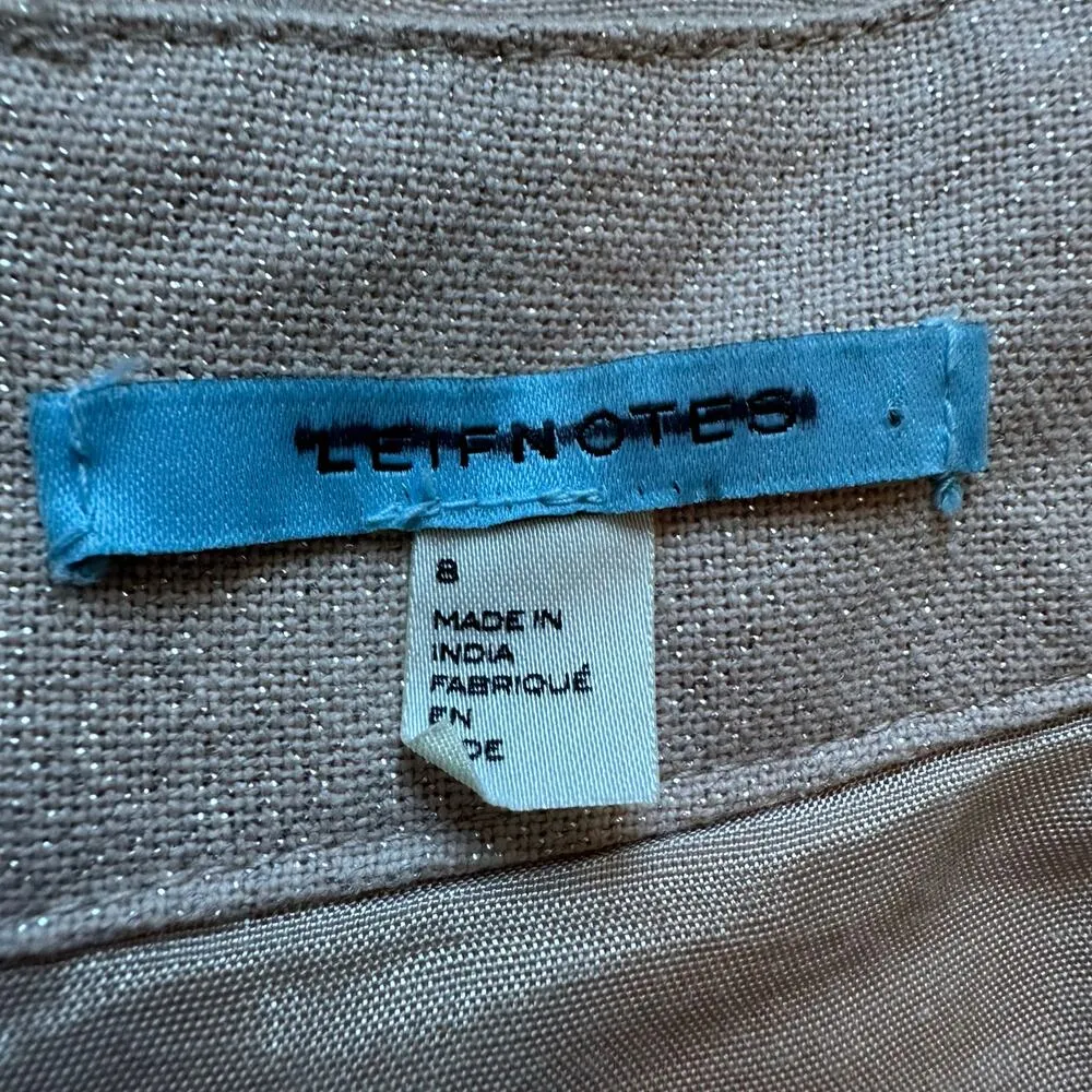 Leifnotes Anthropologie tan metallic sequin embroidered mini skirt size 8 - Image 6