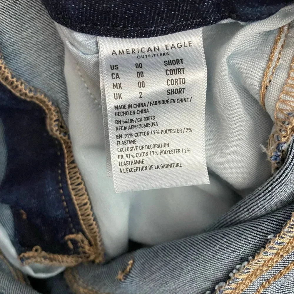 American Eagle Curvy High Waist Jegging Jeans‎ Stretch Denim Dark Blue Size 00 - Image 11