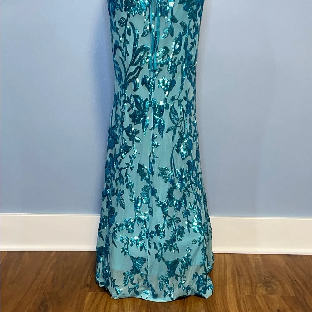 Faeriesty Spaghetti Strap Back Lace Up Sequin Women’s Dress Size Medium … Green - Image 13