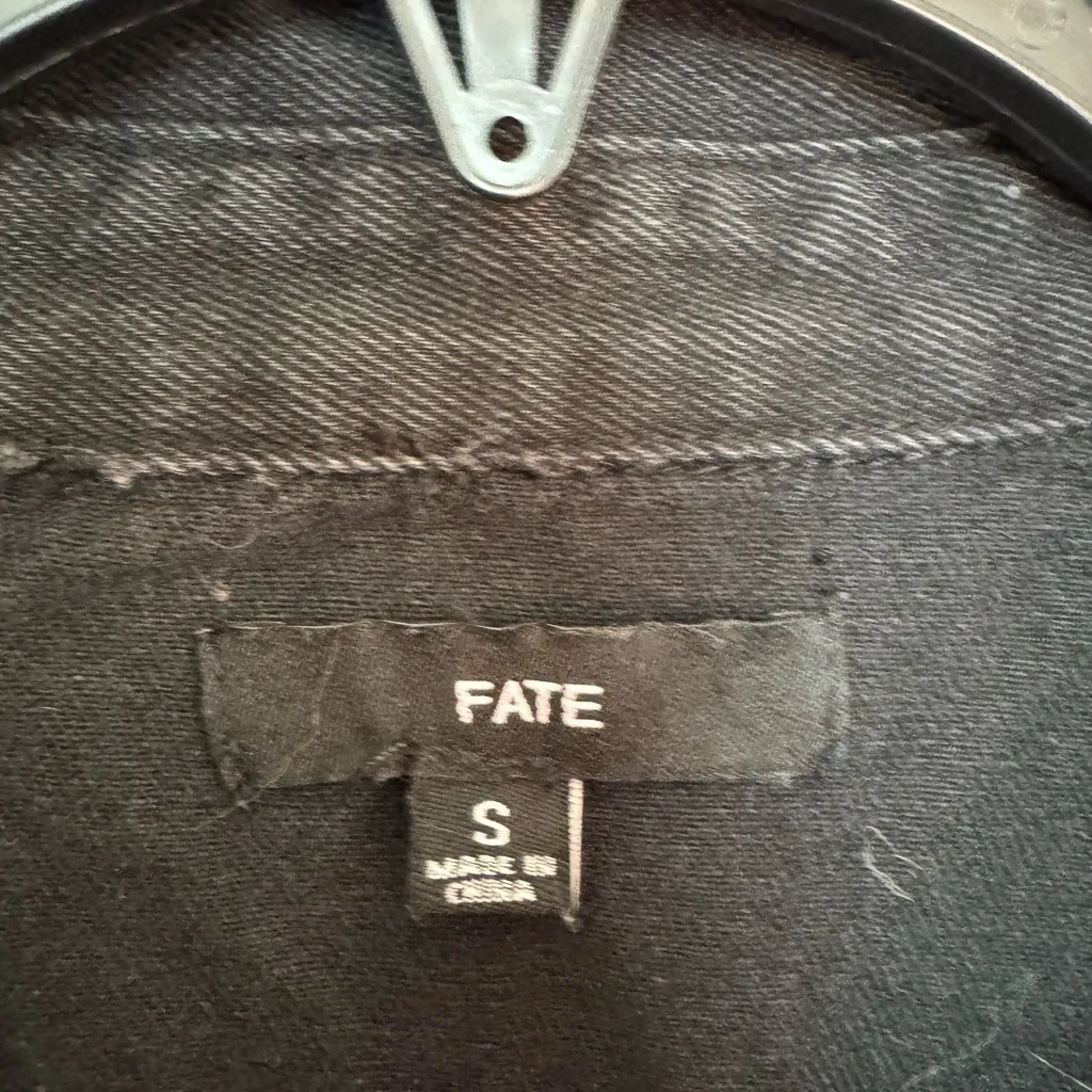 Fate brand black denim‎ jacket size Small - Image 4