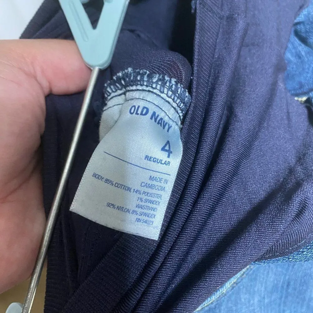 Old Navy Maternity Denim blue jeans.  Panel provides gentle back support as your - Image 7