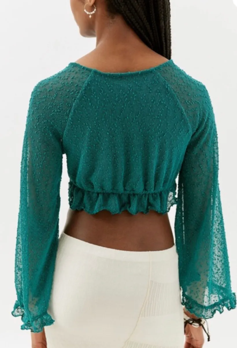 Urban Outfitters Bell Sleeve Crop Top - Image 2