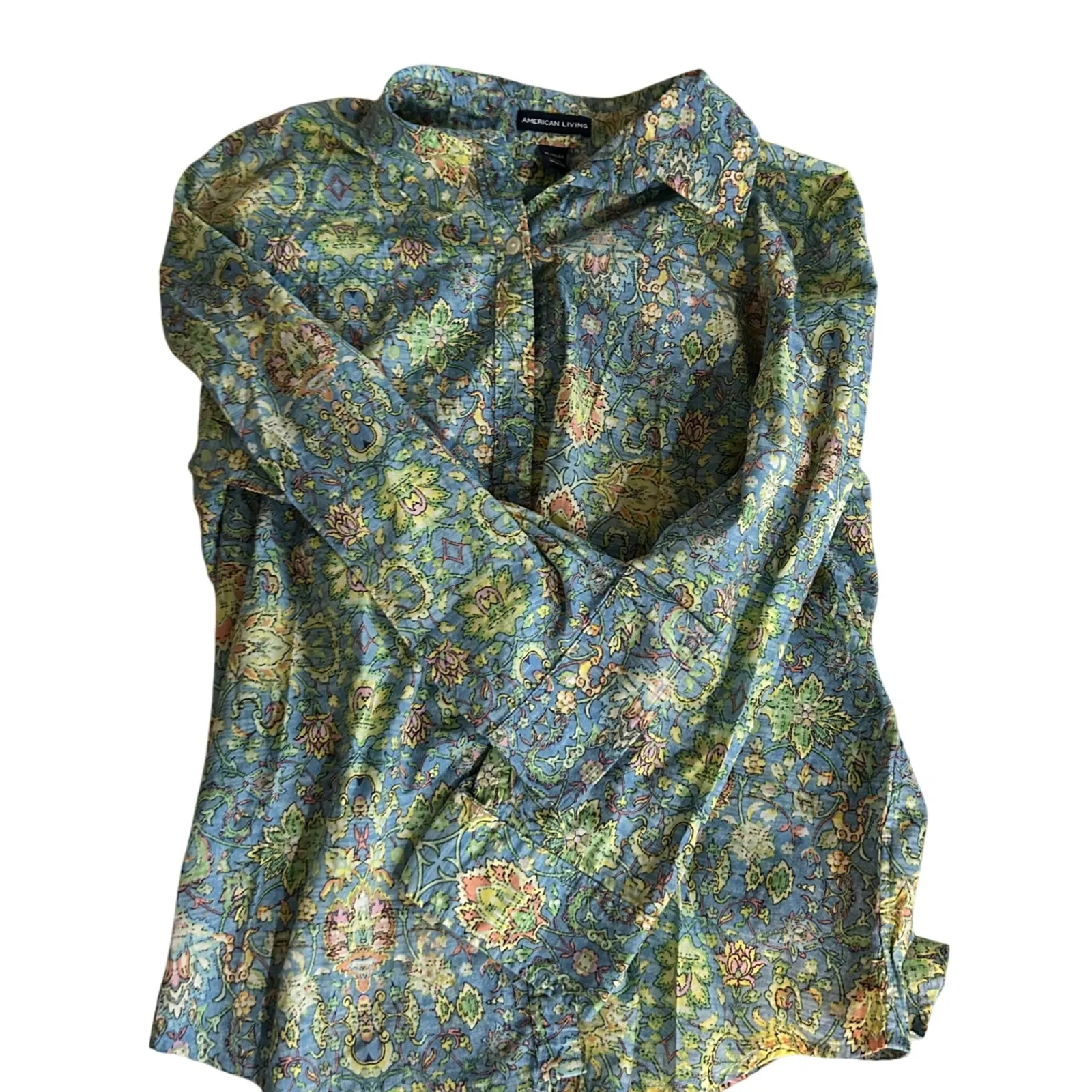 American Living Floral‎ Button Down Shirt Long Sleeve Womenswear Top - Image 2