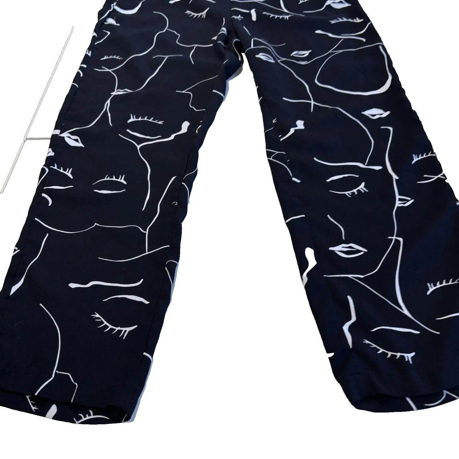 Princess Polly Women’s Size 4 Pants Straight Hi Rise Black w/ Faces Straight Leg - Image 14