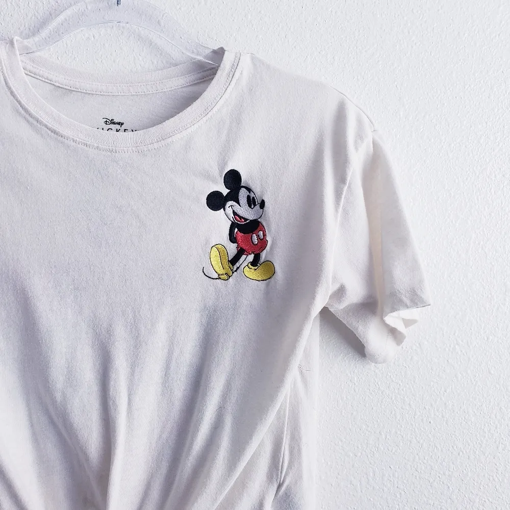 Disney Mickey Mouse Fab Cropped Tie Front Short Sleeve TShirt - Image 4