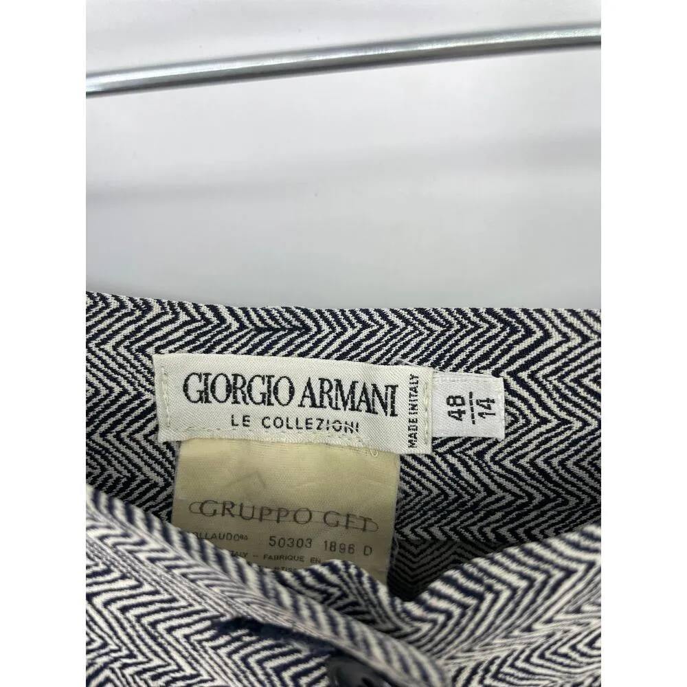 Giorgio Armani Pants Womens 14 Trousers Pleated Black White Le Collezioni - Image 3