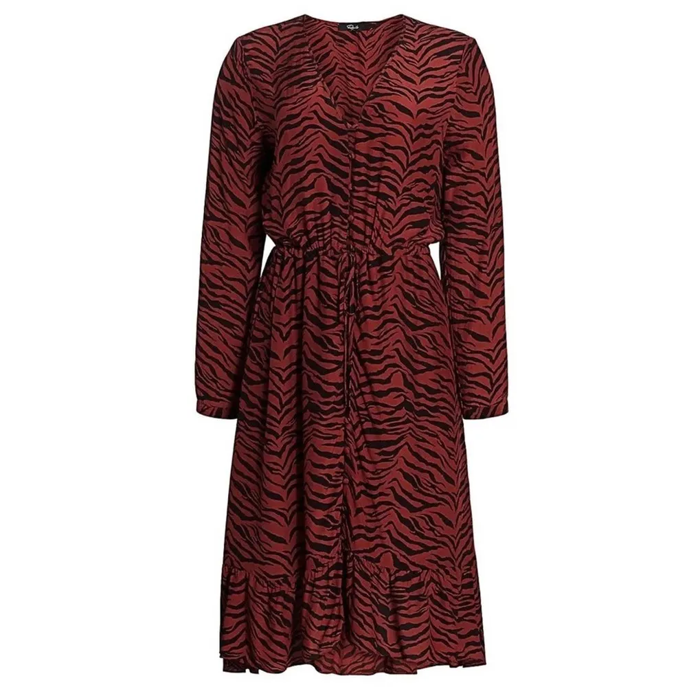 RAILS Jade Rust Tiger Stripe Hi-Low Button Front Midi Dress Women’s XS NWT - Image 3