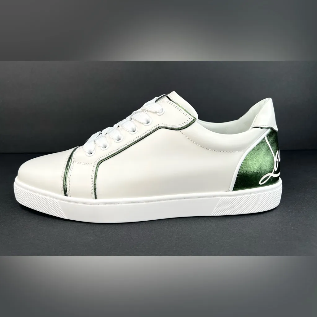 Christian Louboutin Fun Vieira Flat Leather  Metallic Logo Sneakers Size EU 39.5 - Image 9