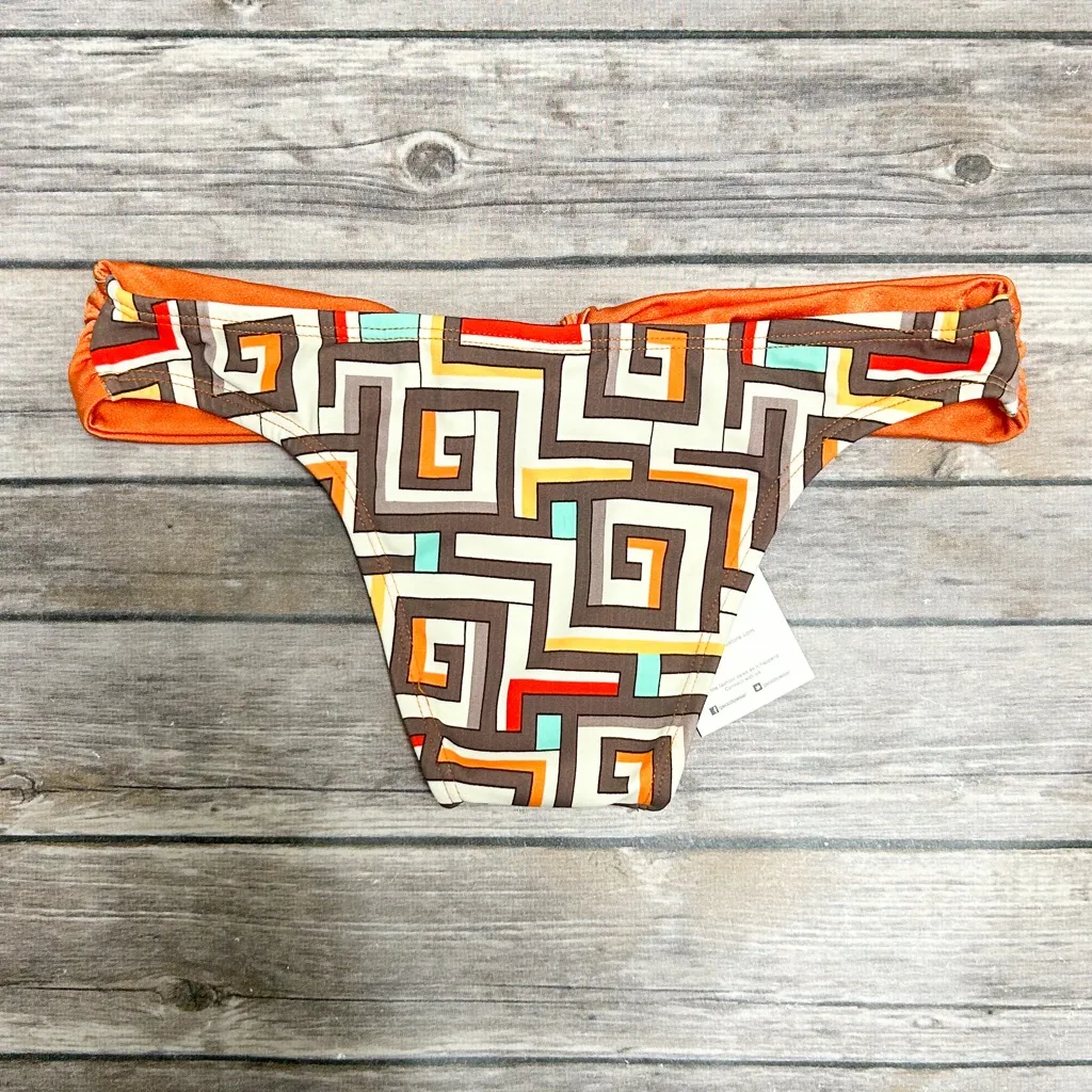 Peixoto Underwire Halter Via Linda Geometric Bikini NWT XS Cream Orange Gray Red - Image 6